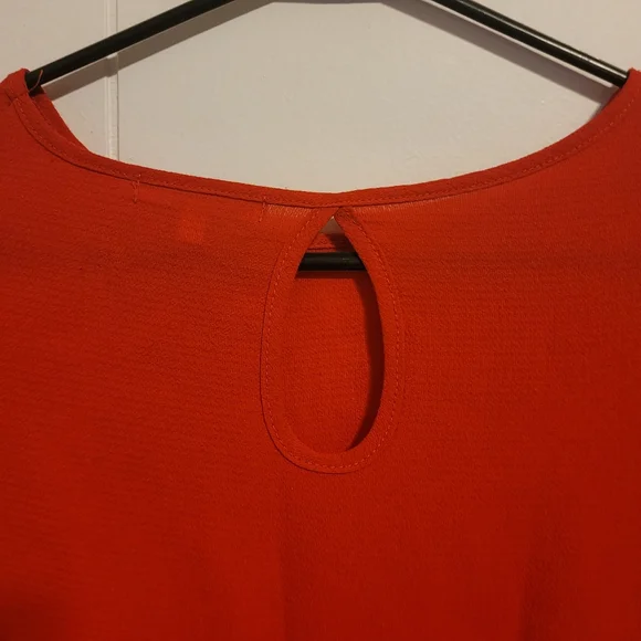 Stella Tweed Red Chiffon Tie Front Blouse - Picture 4 of 10